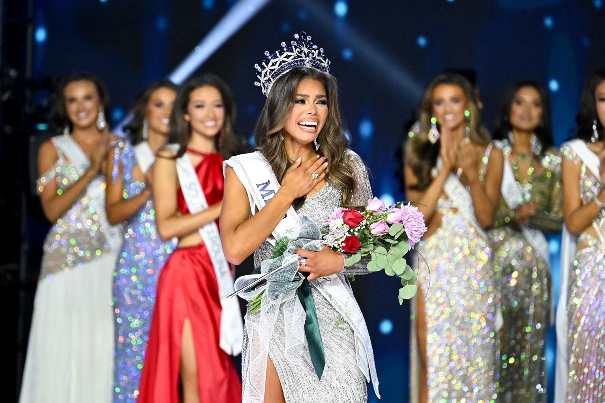 Michigan's Alma Cooper wins Miss USA 2024 at the 73rd annual Miss USA pageant at the Peacock Theater in Los Angeles, California.