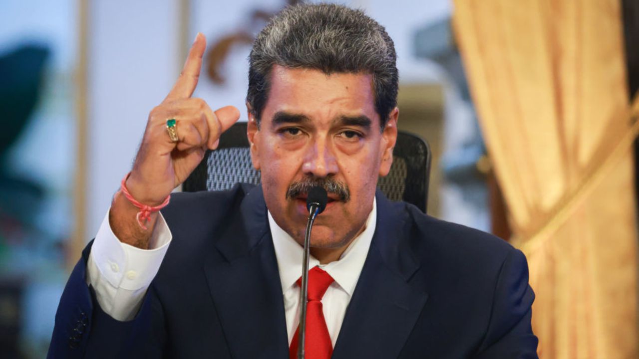 CARACAS, VENEZUELA - AUGUST 2: President Nicolas Maduro speaks during a press conference after testifying before the electoral chamber at the main headquarters of the Supreme Court of Justice (TSJ)  on August 2, 2024 at the Miraflores presidential palace in Caracas, Venezuela. Nicolas Maduro was declared as winner of the 2024 presidential election by the National Electoral Council while opposition leader Maria Corina Machado and candidate Edmundo Gonzalez claimed that the final result was not what Venezuelans decided during the election. Maduro requested the Supreme Tribunal of Justice to investigate the election to confirm his victory. (Photo by Jesus Vargas/Getty Images)