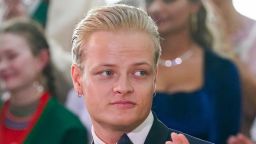 Picture taken on June 16, 2022 in Oslo, Norway, shows Marius Borg Høiby sitting next to his mother Norwegian Crown Princess Mette-Marit. The 27-year-old son of Norwegian Crown Princess Mette-Marit was arrested at the weekend on suspicion of assaulting a woman, police said on August 7, 2024. Mette-Marit's son Marius Borg Hoiby was born in 1997 from a relationship prior to her 2001 marriage to Norway's future king Crown Prince Haakon.