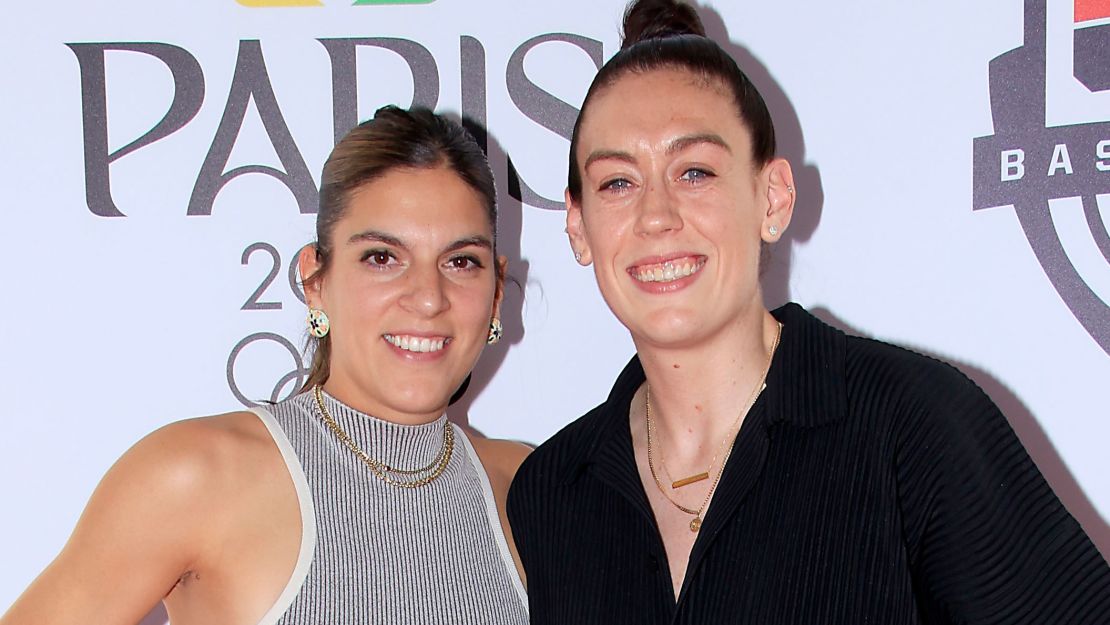 Marta Xargay and Breanna Stewart attend "A Celebration of Olympic Basketball" presented by NBC Universal and NBA at Team USA House on August 5 in Paris, France.