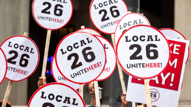 Thousands of US hotel workers strike as contract negotiations stall | CNN Business