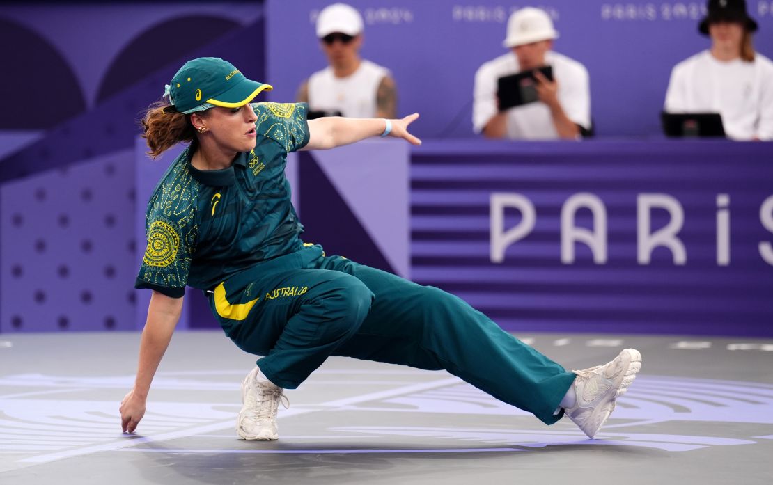 RAYGUN of Australia during the Breaking, B-Girls Round Robin at La Concorde on the fourteenth day of the 2024 Paris Olympic Games in France. Picture date: Friday August 9, 2024. (Photo by John Walton/PA Images via Getty Images)