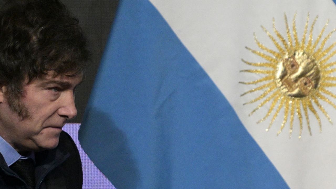 Argentine President Javier Milei is pictured before delivering a speech during the Americas Society/Council of the Americas conference in Buenos Aires on August 14, 2024. (Photo by JUAN MABROMATA / AFP) (Photo by JUAN MABROMATA/AFP via Getty Images)