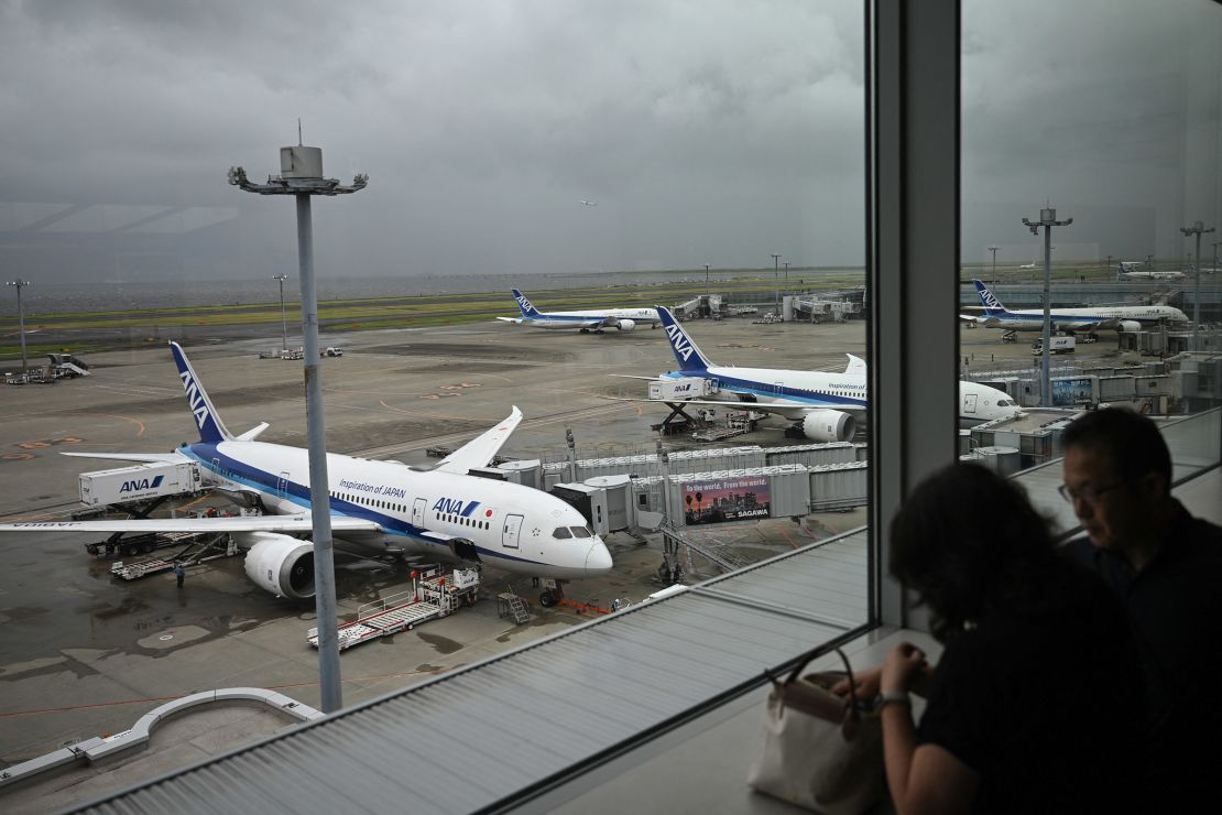 Airlines canceled flights as the storm approached Japan.