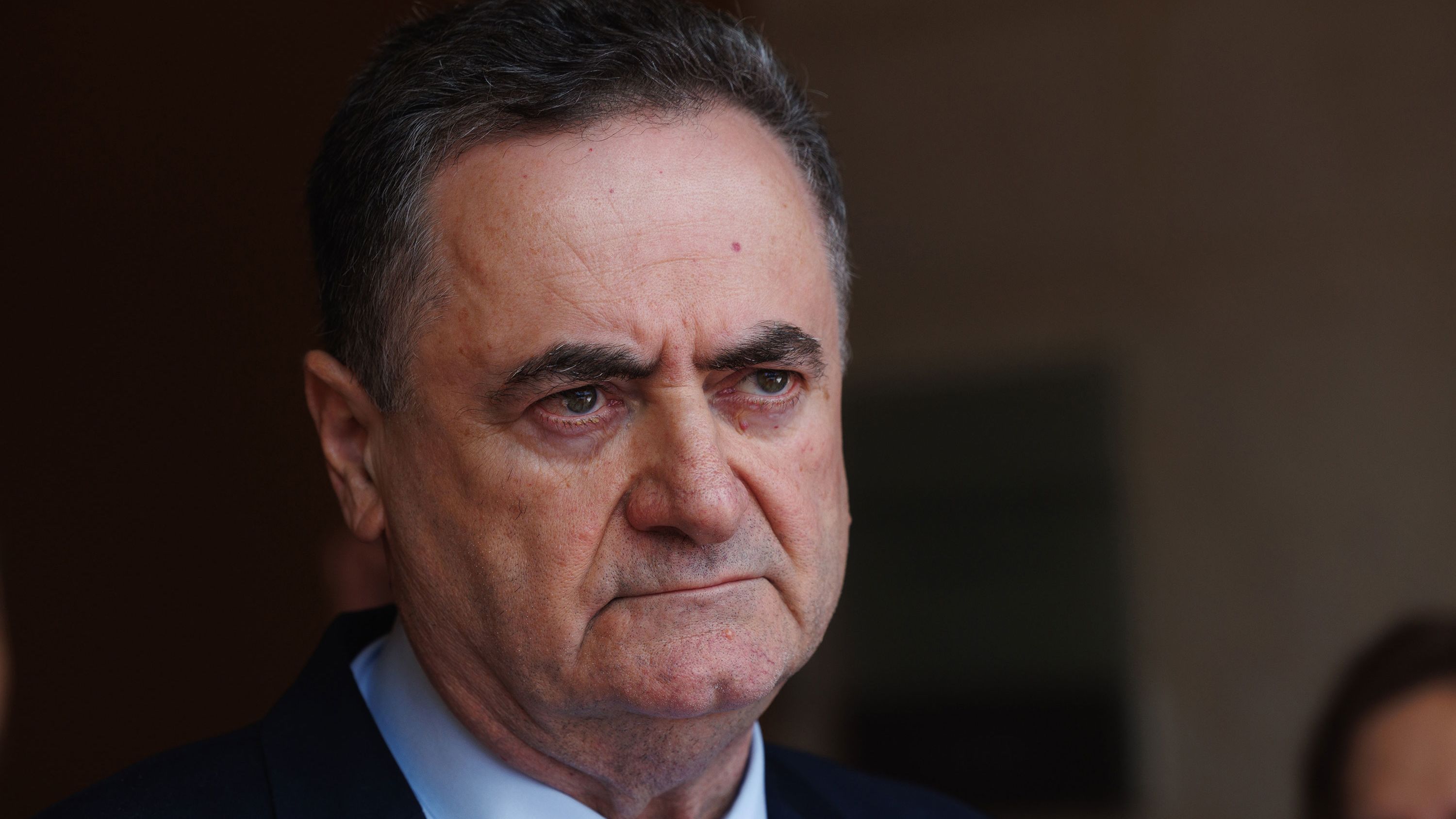 Israel Katz, Israel's foreign minister, is seen ahead of a meeting with UK and French foreign ministers in Jerusalem, Israel, on Friday, Aug. 16, 2024.