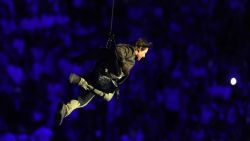 PARIS, FRANCE - AUGUST 11: Tom Cruise enters the stadium during the Closing Ceremony of the Olympic Games Paris 2024 at Stade de France on August 11, 2024 in Paris, France. (Photo by Steph Chambers/Getty Images)