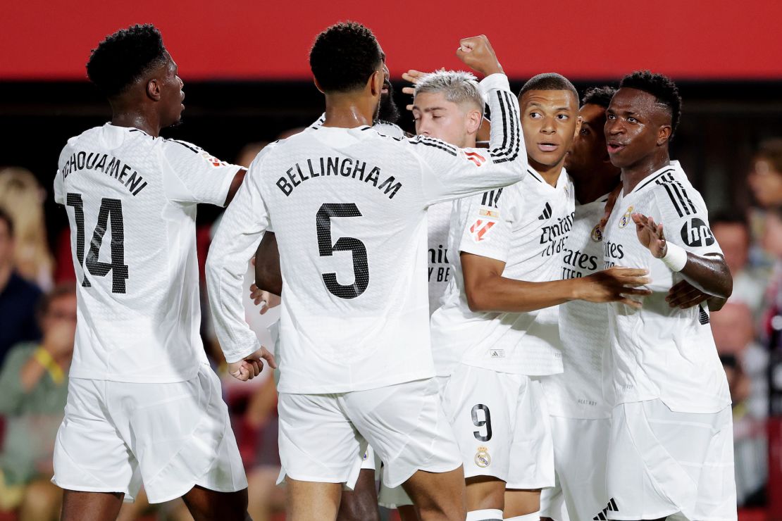 Vinícius, Jude Bellingham, Kylian Mbappé and Aurélien Tchouaméni form part of Los Blancos' very young and talented squad. Soccrates Images/Getty Images