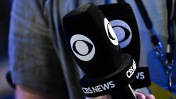 CBS News signage at the United Center ahead of the Democratic National Convention (DNC) in Chicago, Illinois, US, on Sunday, Aug. 18, 2024.