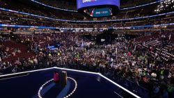 CHICAGO, ILLINOIS - AUGUST 19:   Minyon Moore (L), chair of the Democratic National Convention Committee and Jaime R. Harrison, chairman of the Democratic National Committee, open Day 1 of the Democratic National Convention (DNC) at the United Center on August 19, 2024 in Chicago, Illinois. The convention runs through August 22.  (Photo by Mike Segar-Pool/Getty Images)