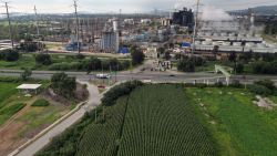 This aerial view shows the Francisco Pérez Ríos' Thermoelectric Power Plant of the Federal Electricity Commission (CFE) and the Pemex Refinery in Tula de Allende, Hidalgo state, Mexico on August 6, 2024. The Endho Dam, in the state of Hidalgo, is highly polluted as the Tula River, which receives sewage from Mexico City through the Central and the Eastern Discharge Tunnels, industrial waste from the Thermoelectric Plant, the Pemex Refinery, and other companies in the area, flows into it. (Photo by ALFREDO ESTRELLA / AFP) (Photo by ALFREDO ESTRELLA/AFP via Getty Images)