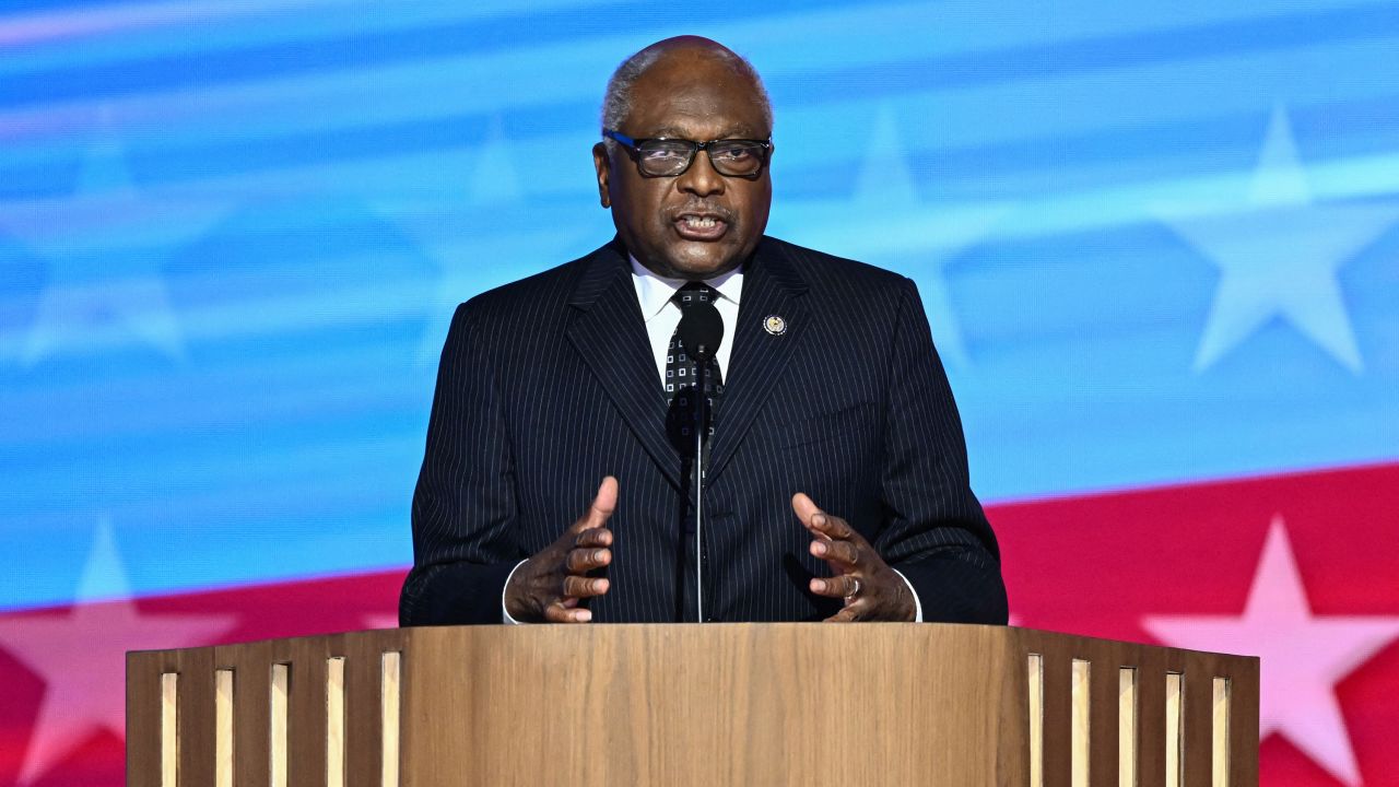 Rep. Jim Clyburn speaks at the Democratic National Convention in Chicago on August 19.