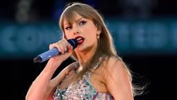 Taylor Swift performs on stage during the "Taylor Swift | The Eras Tour" at Wembley Stadium on August 15, 2024 in London, England.