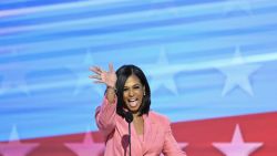 Maya Harris, attorney and sister of Kamala Harris, speaks on the fourth and last day of the Democratic National Convention (DNC) at the United Center in Chicago, Illinois, on August 22, 2024. Vice President Kamala Harris will formally accept the party's nomination for president today at the DNC which ran from August 19-22 in Chicago. (Photo by Mandel NGAN / AFP) (Photo by MANDEL NGAN/AFP via Getty Images)