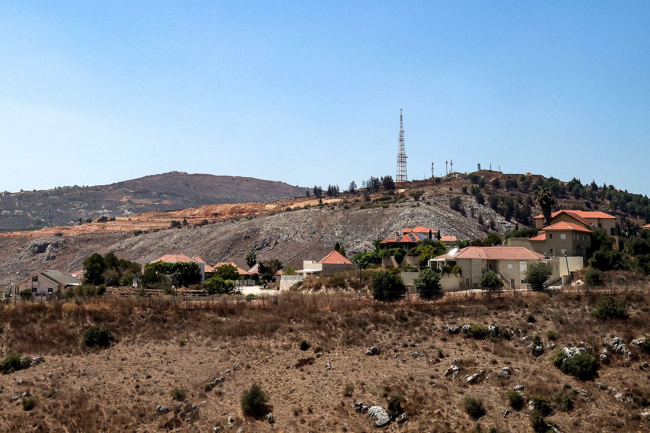 Buildings and structures in Metula, Israel on August 23.