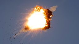 A Hezbollah UAV (unmanned aerial vehicle) is intercepted by Israeli air forces over northern Israel following what Israel called preemptive strikes against the militant group.