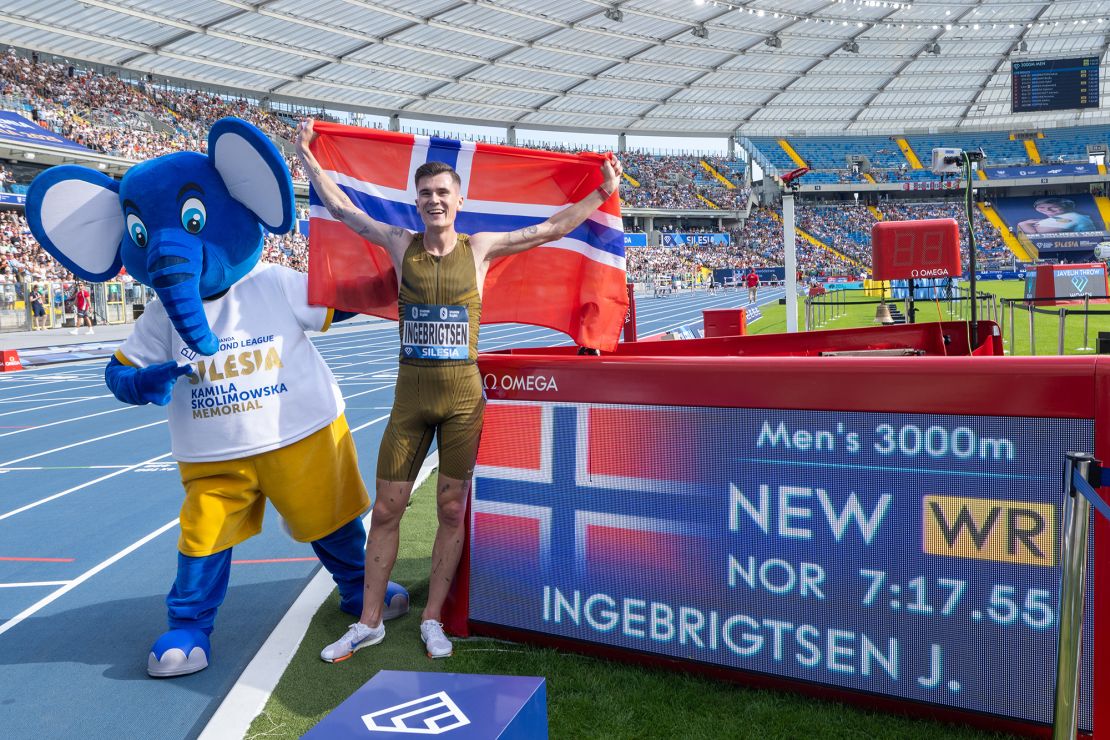 Ingebrigtsen beat the world record by more than three seconds.