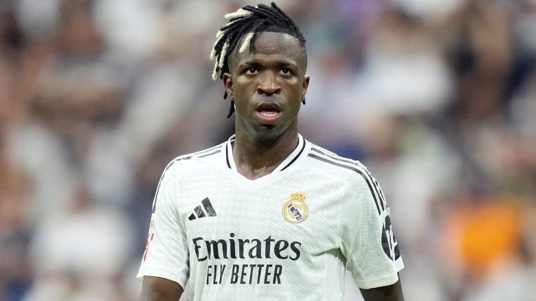 Vinicius Junior of Real Madrid CF during the La Liga EA Sports match between Real Madrid and Real Valladolid played at Santiago Bernabeu Stadium on August 25, 2024 in Madrid, Spain. (Photo by Cesar Cebolla / Pressinphoto / Icon Sport)