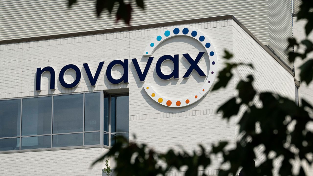 Signage at a Novavax facility in Gaithersburg, Maryland, US, on Monday, Aug. 26, 2024. Novavax shares earlier this month dropped 14% in premarket trading after the vaccine-maker reported revenue for the second quarter that missed the average analyst estimate and updated its guidance for the year. Photographer: Graeme Sloan/Bloomberg via Getty Images