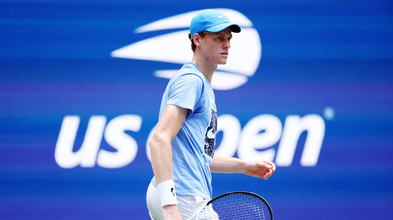 NEW YORK, NEW YORK - AUGUST 22: Jannik Sinner of Italy looks on during a practice session prior to the start of the 2024 US Open at USTA Billie Jean King National Tennis Center on August 22, 2024 in the Flushing neighborhood of the Queens borough of New York City. (Photo by Sarah Stier/Getty Images)