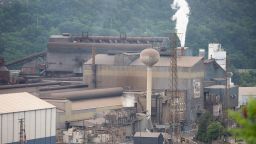 The US Steel Mon Valley Works Edgar Thomson Plant along the Monongahela River in Braddock, Pennsylvania.