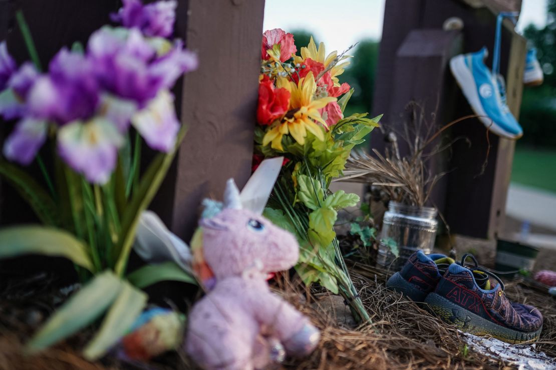 A memorial to Laken Riley at Lake Herrick has remained on the UGA campus for months.