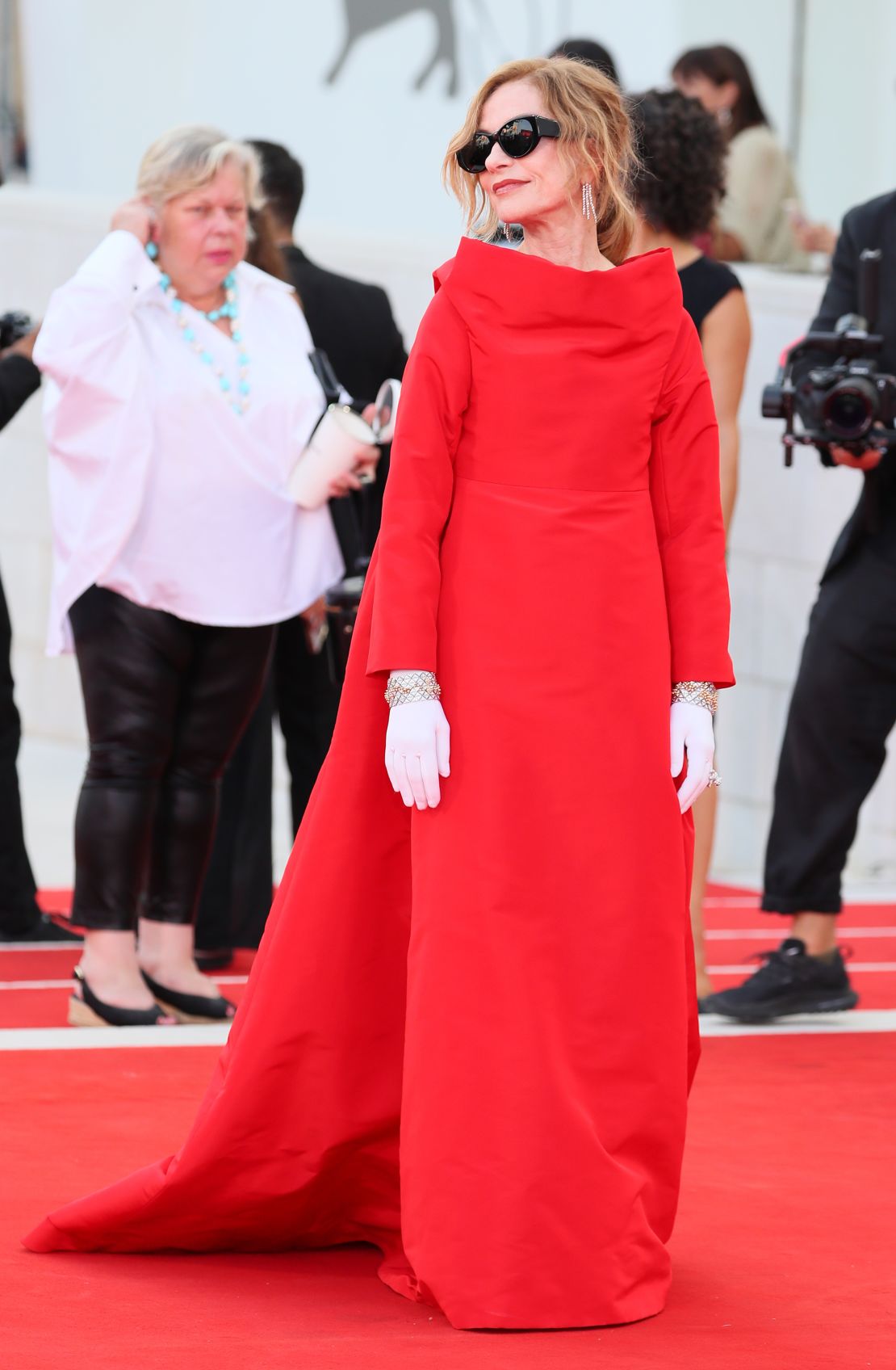 VENICE, ITALY - AUGUST 28: Isabelle Huppert attends the red carpet for 