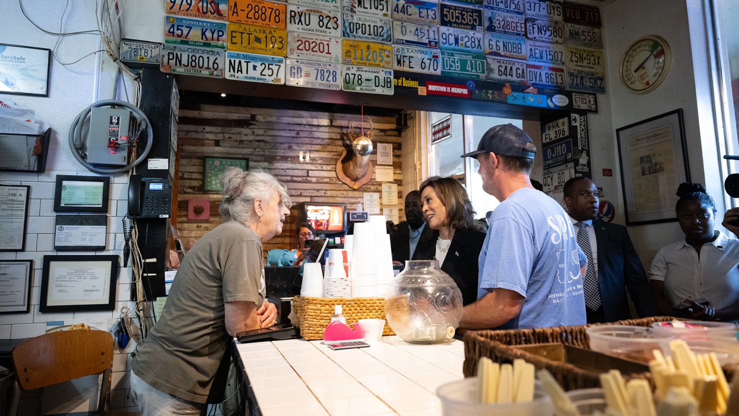 Vice President Kamala Harris visited Sandfly Bar-B-Q restaurant in Savannah, Georgia, last month.