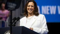 Democratic presidential candidate US Vice President Kamala Harris speaks at a campaign rally at Enmarket Arena during a two-day campaign bus tour in Savannah, Georgia, on August 29, 2024. (Photo by CHRISTIAN MONTERROSA / AFP) (Photo by CHRISTIAN MONTERROSA/AFP via Getty Images)