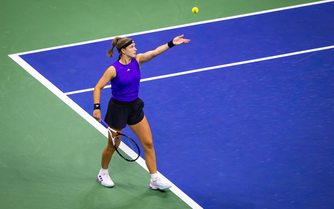 Muchová says her game was partially inspired by Roger Federer and Novak Djokovic.