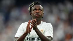 MADRID, SPAIN - AUGUST 25: Vinicius Junior of Real Madrid looks on prior to the La Liga match between Real Madrid CF and Real Valladolid CF at Estadio Santiago Bernabeu on August 25, 2024 in Madrid, Spain. (Photo by Angel Martinez/Getty Images)