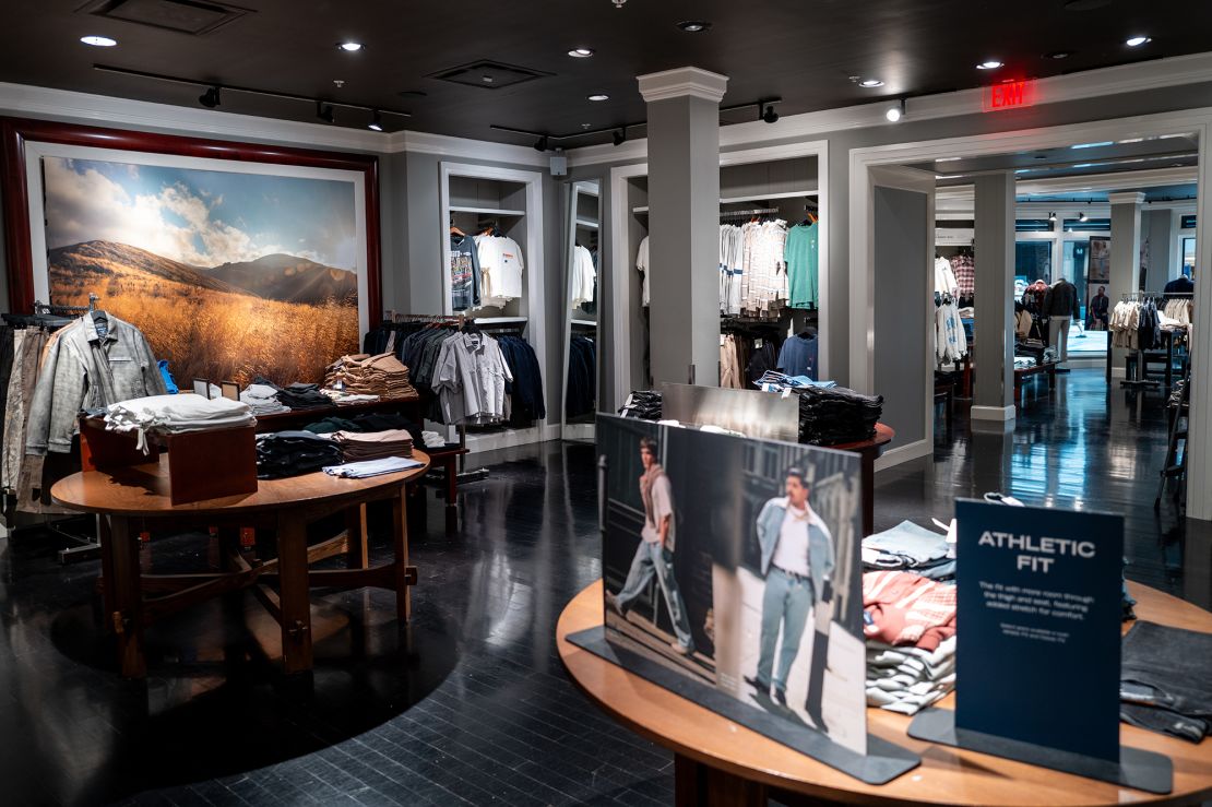 The interior of the Abercrombie & Fitch retail store in the Barton Creek Square Mall on August 28, 2024 in Austin, Texas. Abercrombie & Fitch revenue rose 21%, beating sales expectations during its second-quarter earnings.