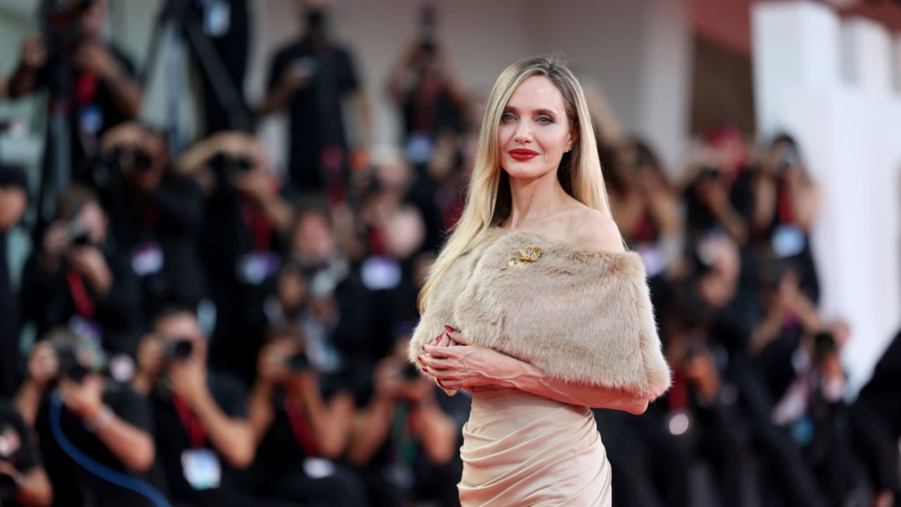 VENICE, ITALY - AUGUST 29: Angelina Jolie attends a red carpet for "Maria" during the 81st Venice International Film Festival on August 29, 2024 in Venice, Italy. (Photo by Pascal Le Segretain/Getty Images)