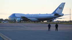 US Secret Service agents watch as Air Force One carrying US President Joe Biden prepares to take off from Pittsburgh International Airport in Pittsburgh, Pennsylvania, on September 2, 2024. Biden is returning to Washington, DC, after attending a campaign event. (Photo by ANDREW CABALLERO-REYNOLDS / AFP) (Photo by ANDREW CABALLERO-REYNOLDS/AFP via Getty Images)