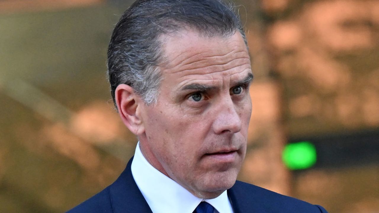 Hunter Biden, son of US President Joe Biden, leaves court after his guilty plea in his trail on tax evasion in Los Angeles, California, on September 5, 2024. US President Joe Biden's son, Hunter, pleaded guilty September 5, 2024 to all nine tax charges he faced, without reaching a deal with prosecutors. Before he entered the pleas in a Los Angeles court, US District Judge Mark Scarsi told him he could face up to 17 years in prison along with a $1 million fine. (Photo by Robyn Beck / AFP) (Photo by ROBYN BECK/AFP via Getty Images)