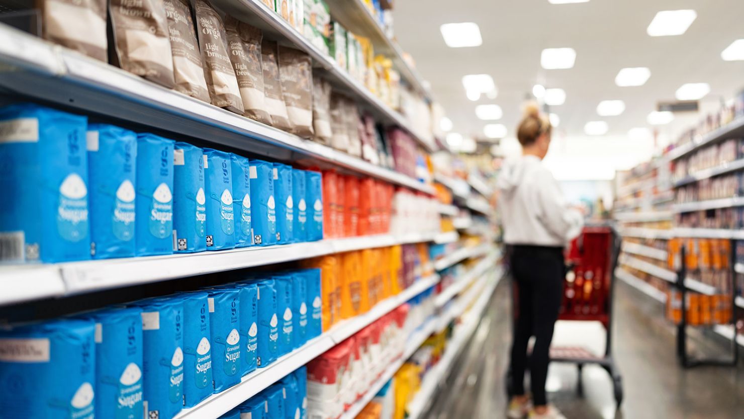 Target Corp.'s Market Pantry and Good & Gather sugar and flour products displayed for sale at the company's flagship store in Edina, Minnesota, on Thursday, September 5, 2024.