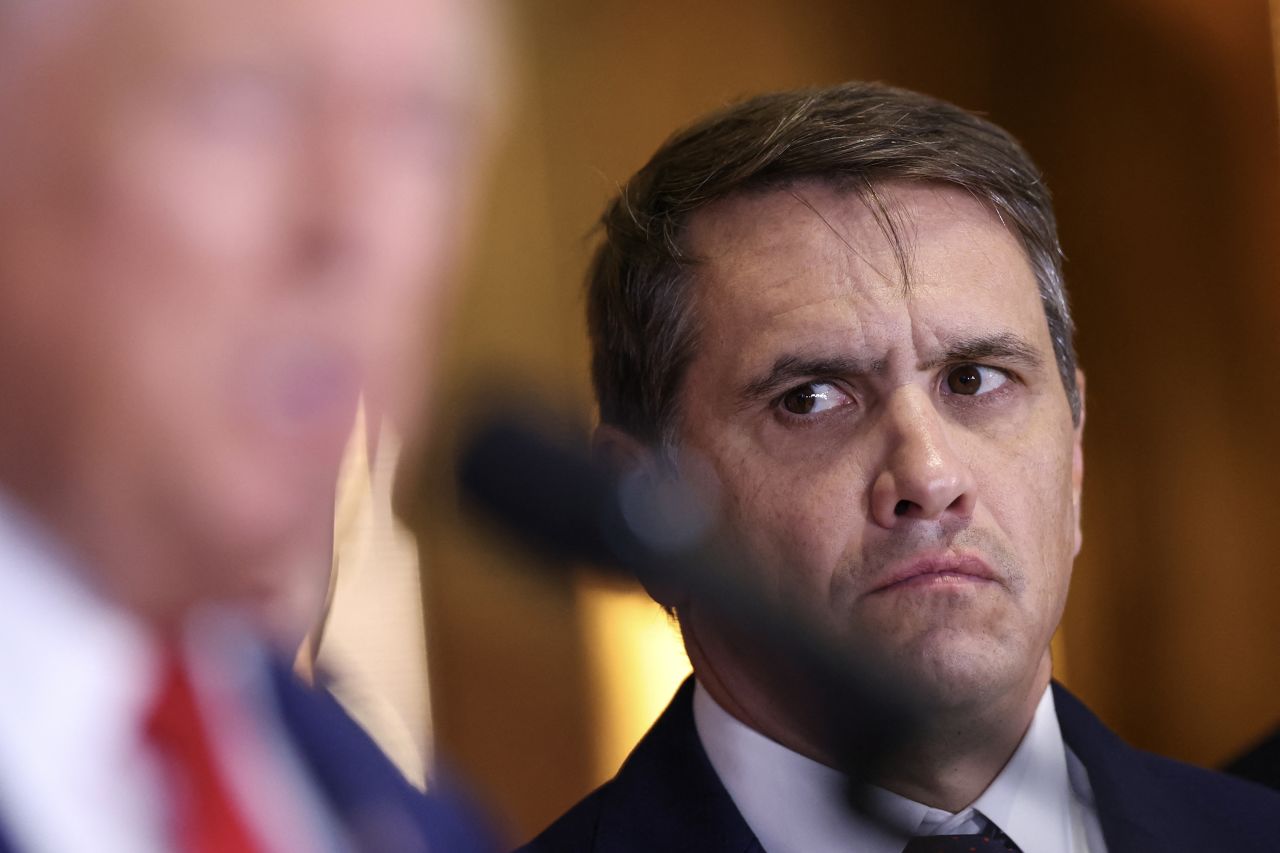 US former President and Republican presidential candidate Donald Trump (L) speaks as attorney Todd Blanche (R) looks on during a press conference at Trump Tower in New York City on September 6, 2024. (Photo by CHARLY TRIBALLEAU / AFP) (Photo by CHARLY TRIBALLEAU/AFP via Getty Images)