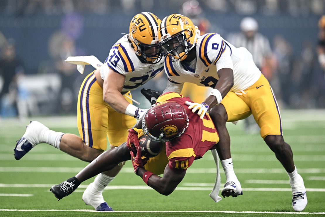 Hudson made an acrobatic catch against LSU.