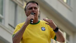 Former Brazilian President Jair Bolsonaro speaks to supporters during an Independence day rally in Sao Paulo, Brazil on September 7, 2024. (Photo by NELSON ALMEIDA / AFP) (Photo by NELSON ALMEIDA/AFP via Getty Images)