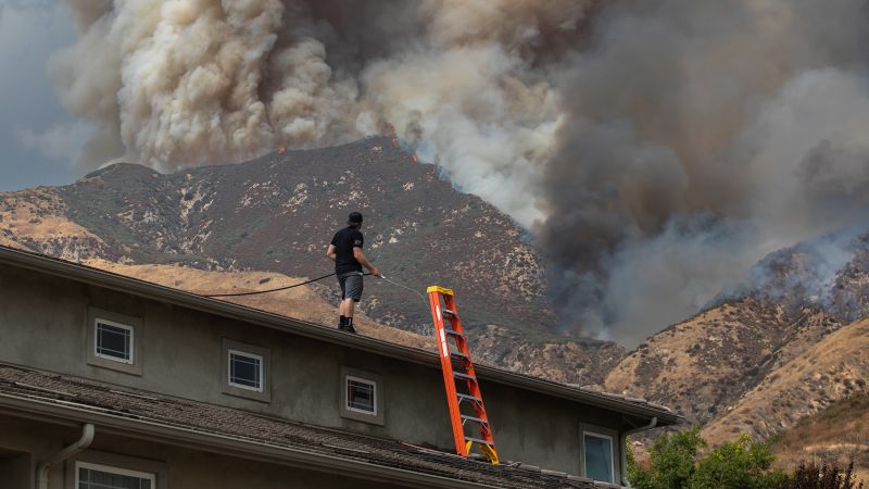 Line Fire: Residents flee as wildfires spread in California and Nevada and meteorologists warn of record heat this week