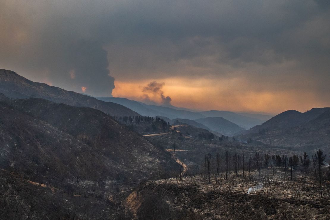 The Line Fire burns in the foothills of the San Bernardino Mountains, forcing evacuations for neighborhoods. The fire started on Thursday afternoon.