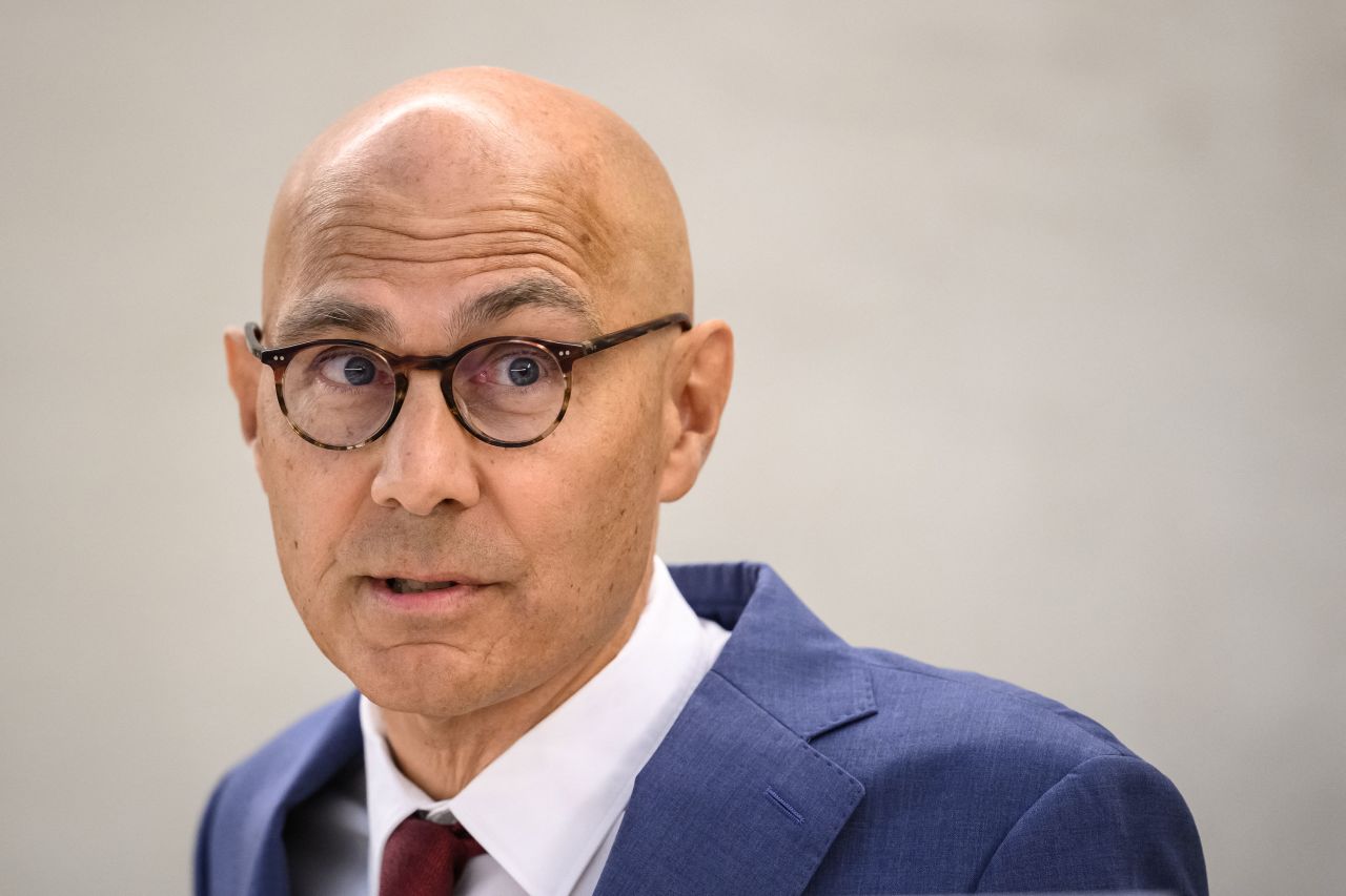 United Nations human rights chief Volker Türk speaks in Geneva, Switzerland, in September.