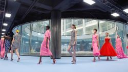 Models walk the runway during the Carolina Herrera spring 2024 fashion show during New York Fashion Week in New York on September 9, 2024. (Photo by KENA BETANCUR / AFP) (Photo by KENA BETANCUR/AFP via Getty Images)