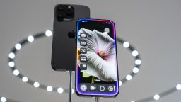 New models of the Apple iPhone 16 are displayed after Apple's "It's Glowtime" event in Cupertino, California, September 9, 2024. Apple on Monday announced a new iPhone built for generative artificial intelligence as it seeks to boost sales and show it is keeping up in the technology race. (Photo by Nic Coury / AFP) (Photo by NIC COURY/AFP via Getty Images)