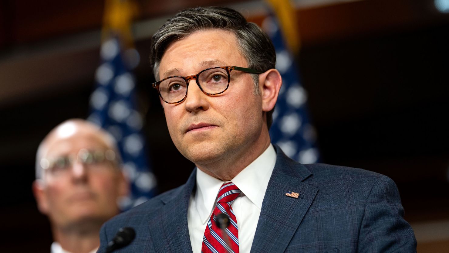 Speaker of the House Mike Johnson (R-LA) speaks during a news conference following a House Republican Conference meeting at the U.S. Capitol on September 10, 2024 in Washington, DC.