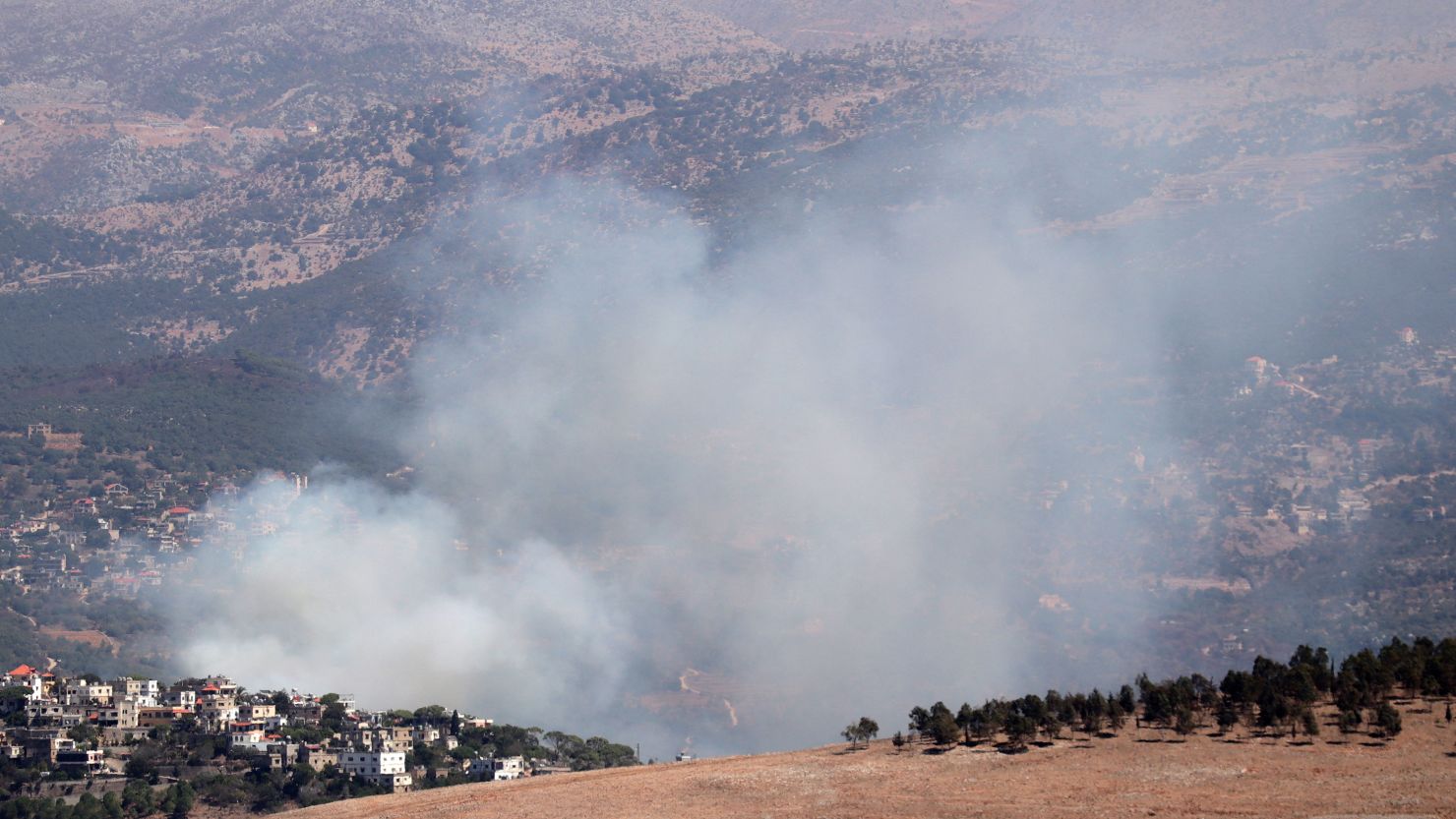 Smoke billows from the site of an Israeli airstrike on the outskirts of the southern village of Rachaya al-Fukhar on September 11, 2024. (Photo by RABIH DAHER / AFP) (Photo by RABIH DAHER/AFP via Getty Images)