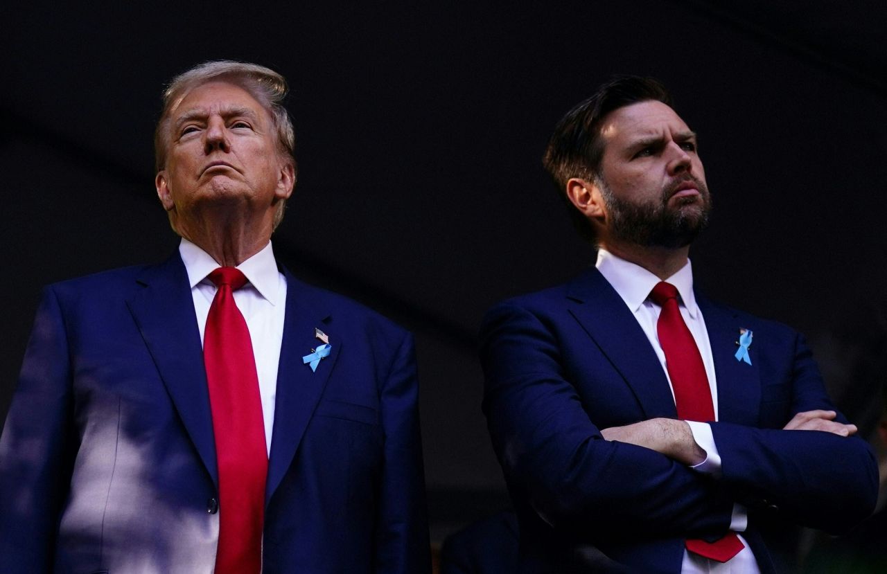 Former President Donald Trump and Ohio Senator JD Vance are seen in New York City on September 11.