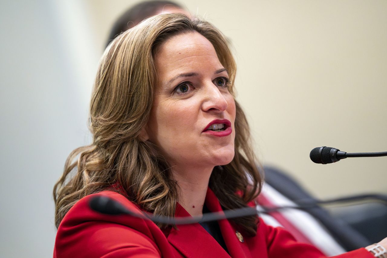 Michigan Secretary of State Jocelyn Benson speaks during a House Administration Committee hearing in the Longworth House Office Building at the U.S. Capitol on September 11, 2024 in Washington, DC. The hearing examined "American Confidence in Elections" while looking forward to the 2024 Presidential Election in just under two months.