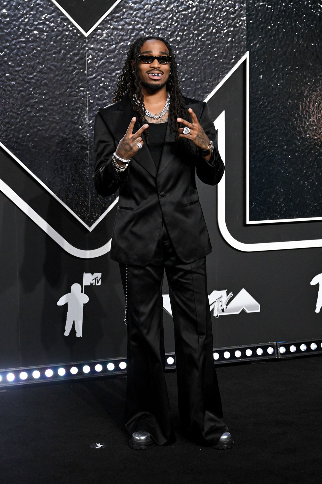 Rapper Quavo was one of the many stars to arrive wearing all-black.