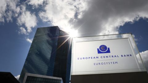 The European Central Bank (ECB) building is pictured prior to a news conference following the meeting of the governing council of the ECB in Frankfurt/Main, , on September 12, 2024. With inflation slowing and the economic outlook darkening, the European Central Bank is expected to cut interest rates again on September 12, 2024 but is unlikely to give much away about its next moves. (Photo by Daniel ROLAND / AFP) (Photo by DANIEL ROLAND/AFP via Getty Images)