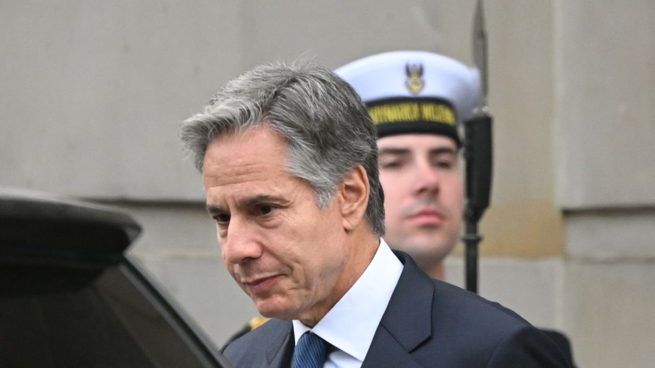 US Secretary of State Antony Blinken leaves after a meeting with Poland's Prime Minister in Warsaw on September 12, 2024. (Photo by Sergei GAPON / AFP) (Photo by SERGEI GAPON/AFP via Getty Images)